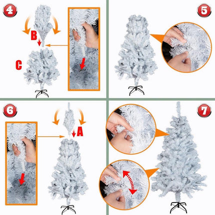 Artificial Christmas Tree Xmas Pre Lit Decorations Lush Leaves with LED Lights 5T
