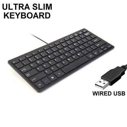 Ultra Slim USB Keyboard BLACK Wired Computer Mini Keyboard for Apple PC