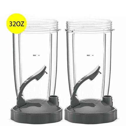 2x Replacement 32oz Cups Flip Top To Go Lid for NutriBullet 600w 900w