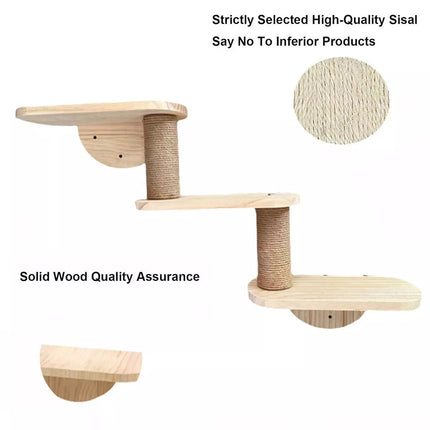 Wooden Wall Mounted Cat Shelf Capsule Bed Climbing Tree Platform Furniture Rack