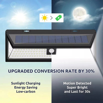 2 pcs 118 LED Solar Motion Sensor Light Outdoor Garden Security Lamp Floodlight