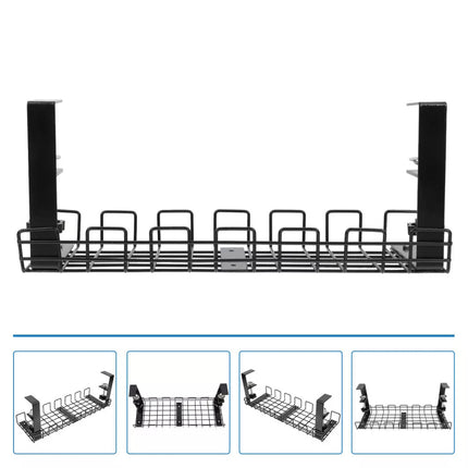 Under Desk Cable Management Tray Organizer for Wire Cord Power Charger Plugs