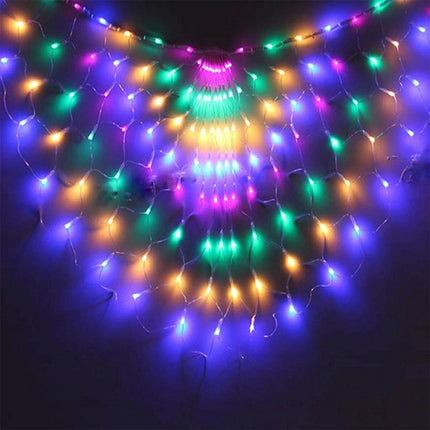 1PC With 3 Peacock LED Peacock Net Mesh LED Fairy String Lights Party Outdoor Curtain Light