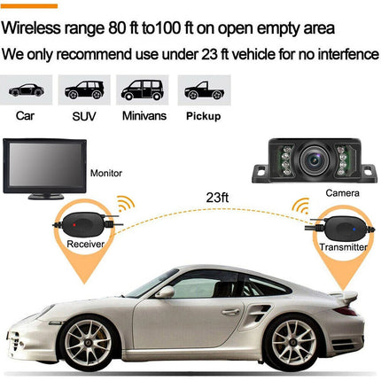 5" Reverse Camera Wireless Reversing Cam Car Truck Caravan 12V Rear Monitor View