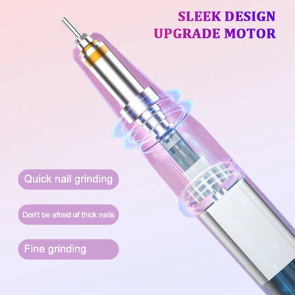 Portable Rechargeable Electric Cordless Nail Drill Machine Art File Manicure Kit