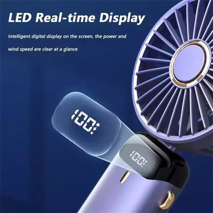 Handheld Fan Rechargeable USB Portable with 5 Speeds&Digital Display Ultra Quiet