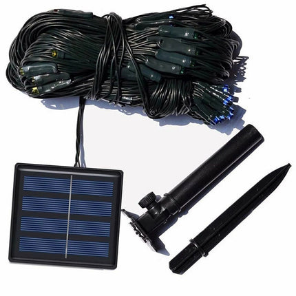 Solar LED Mesh Net Curtain Light String Fairy Wedding Party Garden Outdoor Xmas 1.1*1.1m 100leds
