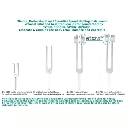 5Pcs Tuning Fork Instrument Set For Healing Therapy DNA Repair Reliever Stress