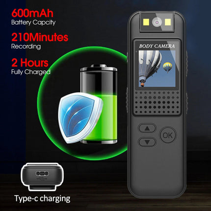 1080P Body Camera Led Night Vison Camcorder Cam Video Recorder with Back Clip