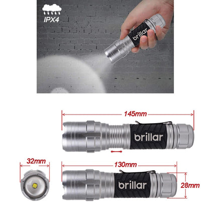2X Brillar Outdoor LED Flashlight Torch Camping Hiking Lights Torches W/Battery
