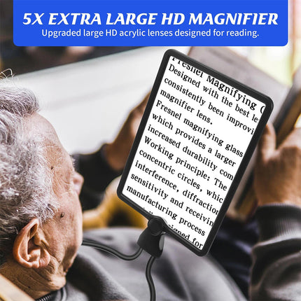 5X Hands Free Magnifying Glass with LED Light, Neck Cord for Reading, Sewing