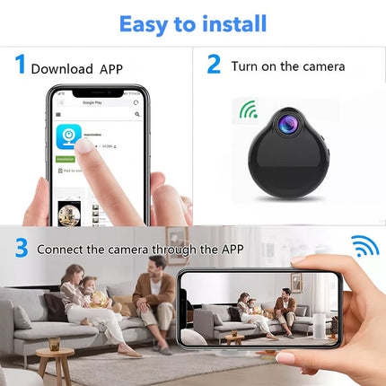 Small WIFI Camera Video Recorder HD1080P Necklace Wearable Pendant Webcam Camera