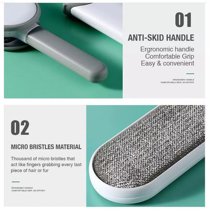 3in1 Furs Brusher Pet Hair Lint Remover Brush Self-cleaning Base & Travel Size