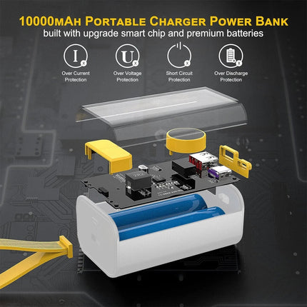 10000mAh Power Portable Bank Fast Charger Battery Pack LED Light 1 USB