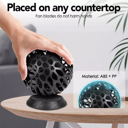 Air Circulation Mini Silent Sphere Fan Light Unique Desk Gift USB Charging