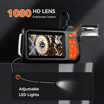 1080P Industrial Endoscope Camera Borescope Inspection Camera w/ 4.3" IPS Screen 2m/5.5mm