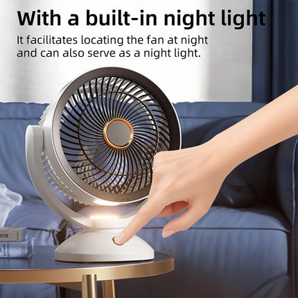 10-inch Fan 2000mAh 90D Adjustable Wireless Light Outdoor Camping Desktop Wall