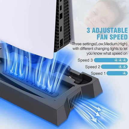 PS5 Stand with Cooling Station PS5 Controller Charging Station for Playstation 5