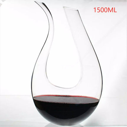 Lead-Free Glass Wine Carafe Hand Made Red Wine Decanter Carafe 1.5L