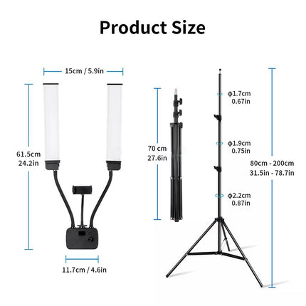 45W Dimmable LED Beauty Light Stand Makeup Live Eyelash Extensions Tattoo Studio