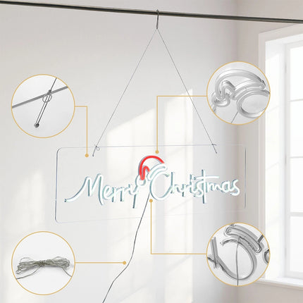Tinseltown Merry Christmas Sign Light LED Motif Rope Lights 76cm Xmas Decor