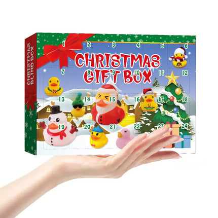 Christmas 24 Days Advent Calendar 24 Rubber Ducks for Boys Girls Ducky Bath Toy