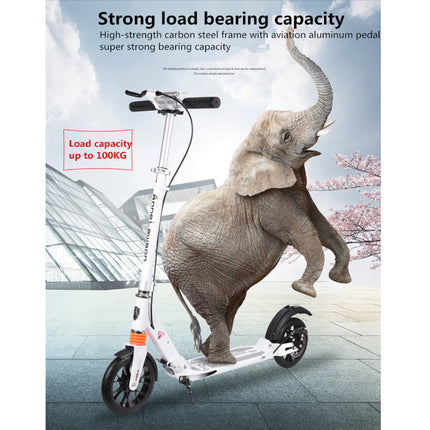 White Push Scooter For Adult Child Commuter With Advanced Disc Break