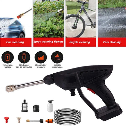 Portable Cordless Electric High Pressure Water Spray Gun Car Washer Cleaner Tool