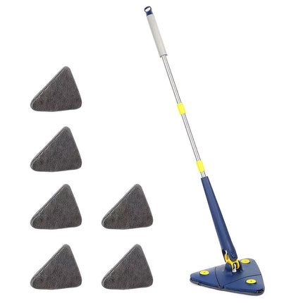 360 Rotatable Adjustable Triangle Lazy Cleaning Mop Multifunctional Wet & Dry Blue