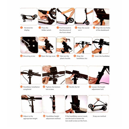 Black Push Scooter For Adult Child Commuter With Advanced Disc Break