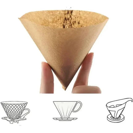 500x 102 Coffee Filter Paper Natural Thick Strong Original Wooden Drip Paper
