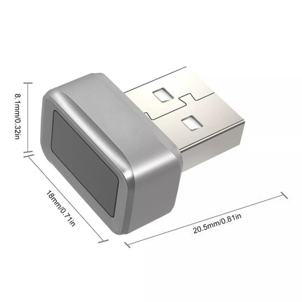 USB Fingerprint Reader for Windows 10/11 Hello FIDO U2F Biometric Fingerprint Scanner Anti-Spoofing