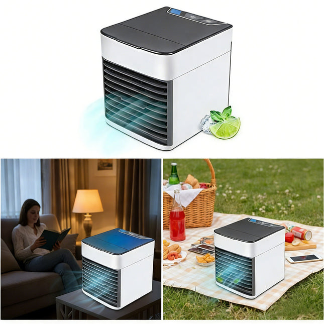 Portable Mini Air Cooler Fan Air Conditioner Cooling Fan Humidifier Desk USB Fan