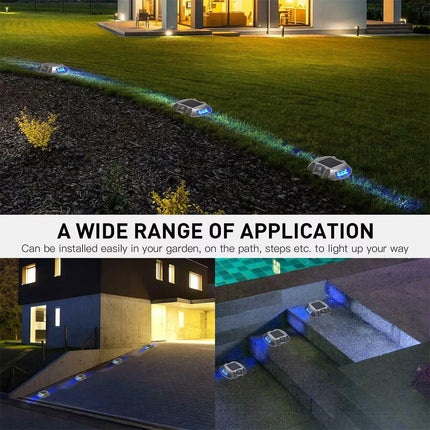 2X Solar Driveway Lights Deck Pathway Lights Solar Dock LED Light Safety Light Blue