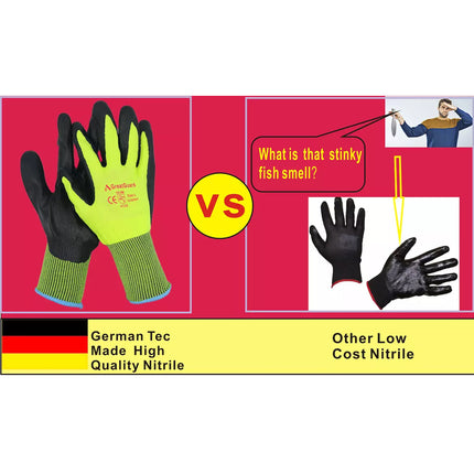 Work Gloves Safety Gloves Nitrile Gloves Foam General Purpose Gardening Mechanic XL+