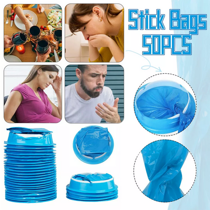 Disposable Vomit Bags Sickness Travel Plane Motion Car Bus Sea Sick Sealable 50X