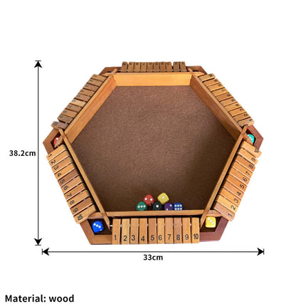 1-6 Players Shut The Box Dice Game 6 Color Sided Wooden Board Table Math VP Colour