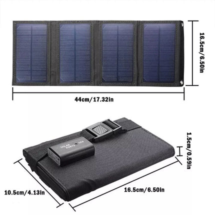 Folding Solar Panel Folding Power Bank USB Outdoor Camping Hiking Phone Charger Camouflage