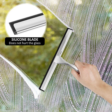 Shower Squeegee Stainless Steel Window Squeegee with Suction Cup