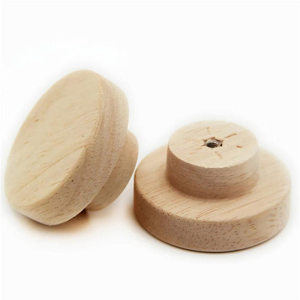 12pcs Wooden Knob With Screws Wood Round Pull Knobs for Drawer Cabinet Door