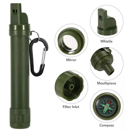 Portable Water Filter Straw Purifier Emergency Life Survival Outdoor Camping
