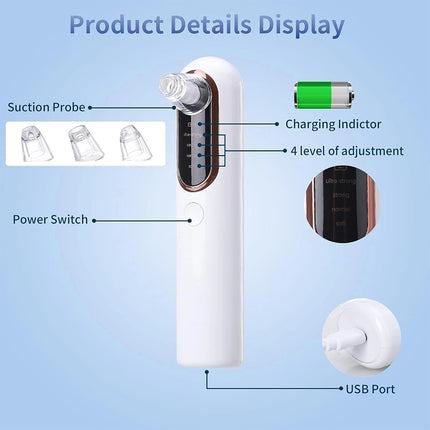 Vacuum Blackhead Remover Skin Acne Pore Pimple Extractor Suction Cleaner USB