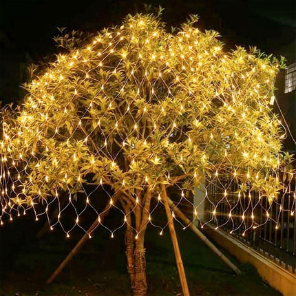 Solar LED Mesh Net Curtain Light String Fairy Wedding Party Garden Outdoor Xmas 1.1*1.1m 100leds