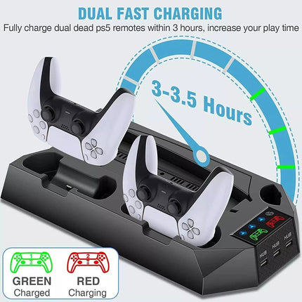 PS5 Stand with Cooling Station PS5 Controller Charging Station for Playstation 5