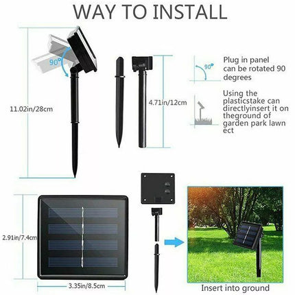 Solar Fairy String Lights  White 50LED Raindrop Garden Christmas Outdoor