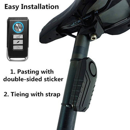113dB Wireless Anti-Theft Vibration Motorcycle Bike Alarm Remote Waterproof
