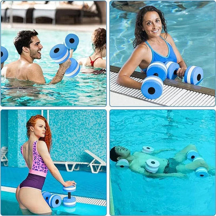 2Pcs Floating Dumbbells Water Dumbbells Aquatic Aerobics Exercise Pool Fitness