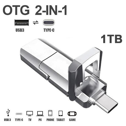 USB3.0 Memory Thumb Stick 2TB Flash Drive Type-C  For Android Samsung Laptop