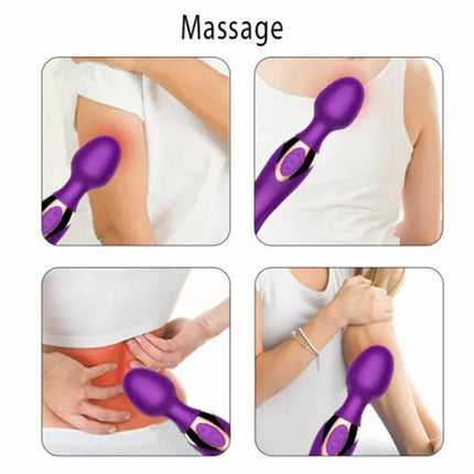 10 Speed Double Head Wand Massager Cordless Waterproof Personal Full Body USB