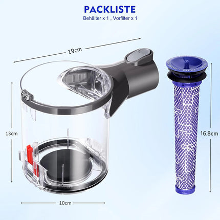 For-Dyson-V6 DC58 DC59 Dust Bin Assembly Clear Replacement Dustbin Containe